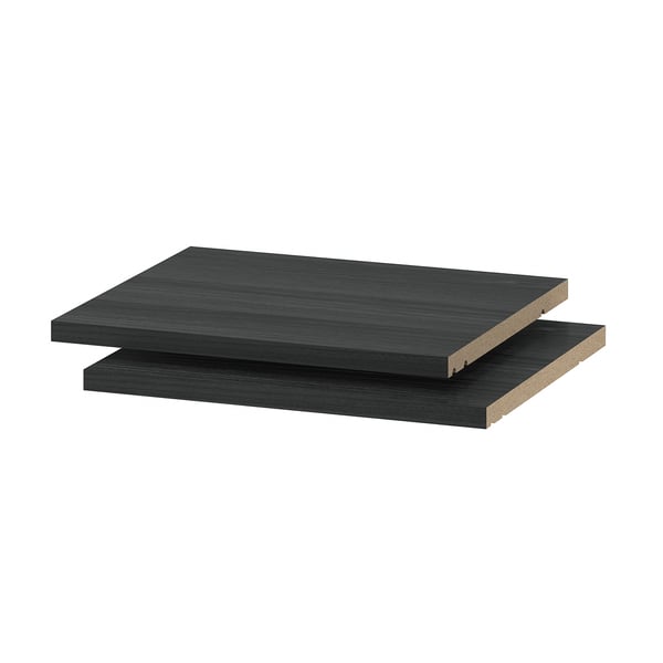 UTRUSTA shelf, wood effect black, 40x37 cm