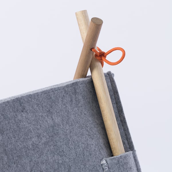 UTSÅDD cat house, grey/felt, 36x43x40 cm