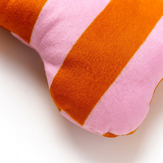 UTSÅDD soft toy for dog, striped/light pink bright orange