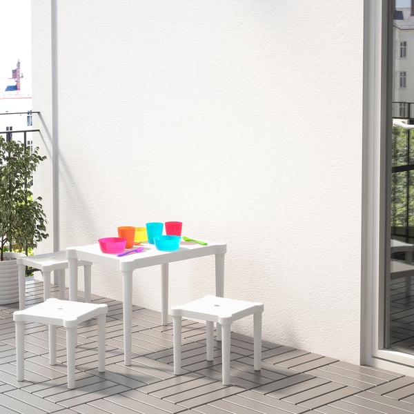 UTTER children's table, in/outdoor/white, 58x42 cm