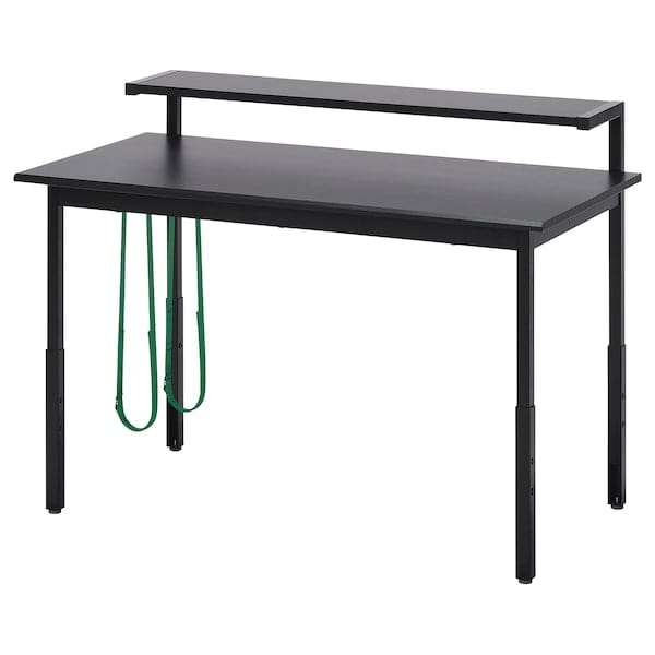 Ikea UTVISNING - Gaming desk with shelf, black, 120x60 cm