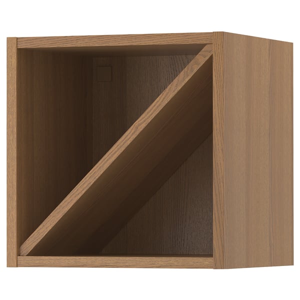 VADHOLMA wine shelf, brown/stained ash, 40x37x40 cm