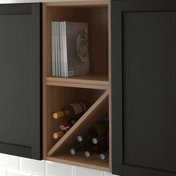 VADHOLMA wine shelf, brown/stained ash, 40x37x40 cm
