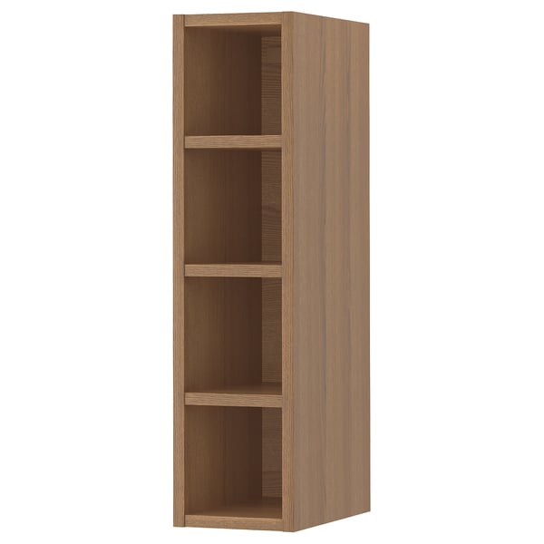VADHOLMA open storage, brown/stained ash, 20x37x80 cm