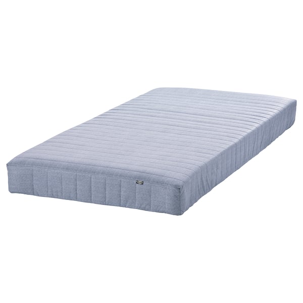 VADSÖ sprung mattress, extra firm/light blue, 90x200 cm