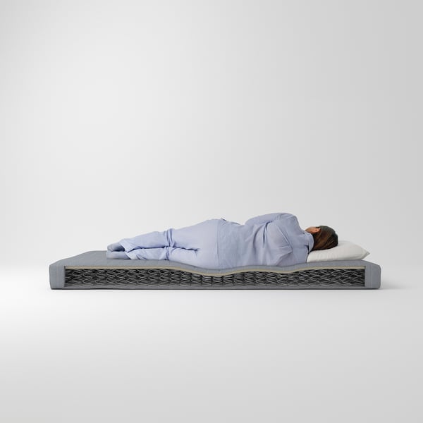 VADSÖ sprung mattress, extra firm/light blue, 90x200 cm