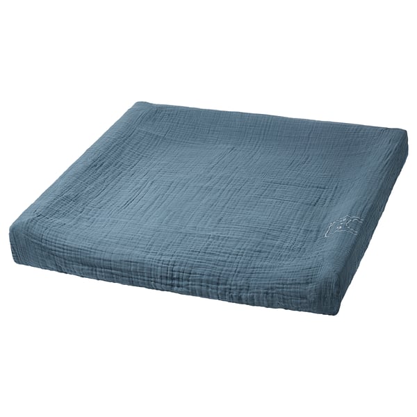 VÄDRA cover for babycare mat, beige/blue, 75x74 cm