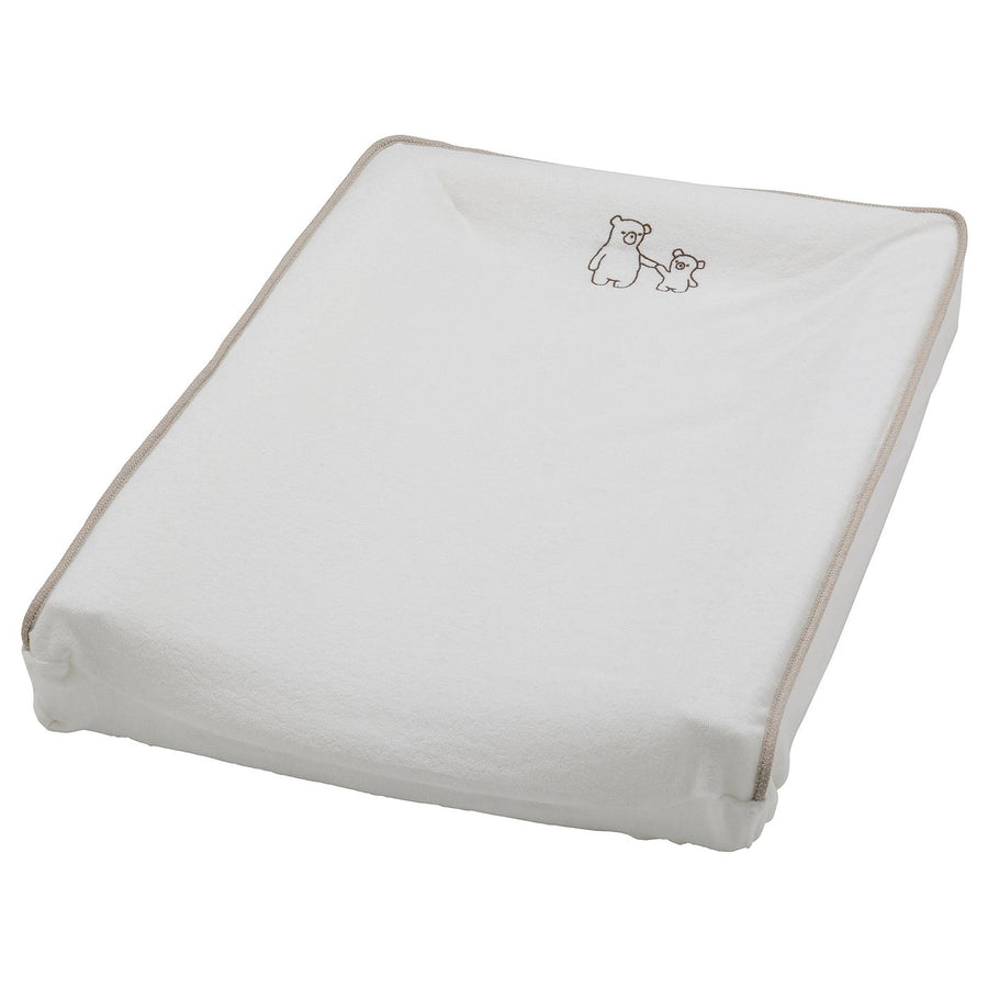 VÄDRA cover for babycare mat, white/terry, 48x74 cm