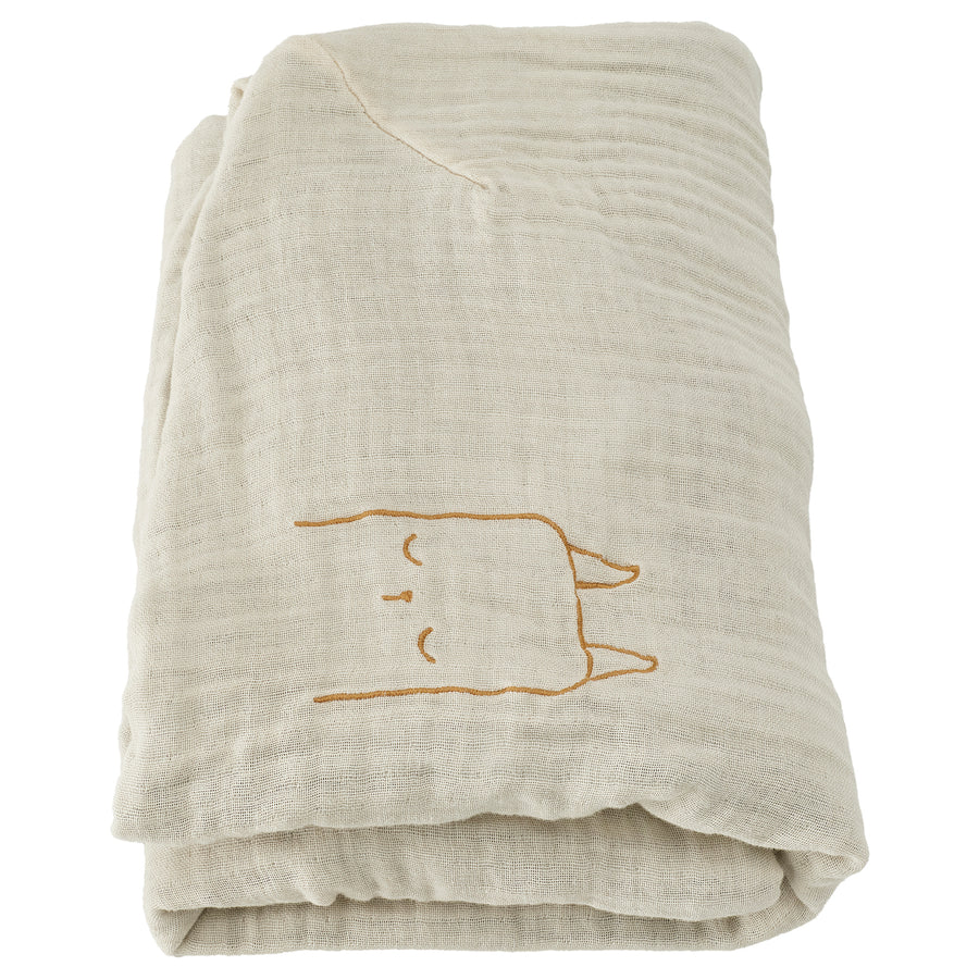 VÄDRA babycare mat with cover, beige/blue, 75x74 cm