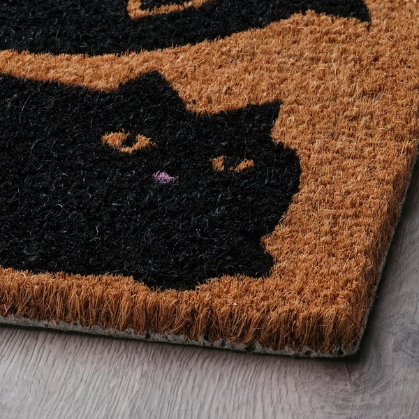 VÄGTYP door mat, cat black/natural, 40x60 cm