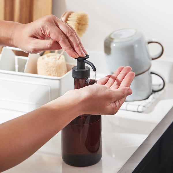 VÄLVÅRDAD soap dispenser, brown