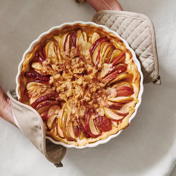 VÄLVÅRDAD pot holder, beige, 19x19 cm, 2 pack