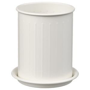 VÄLVÅRDAD cutlery stand, white/galvanised, 13 cm