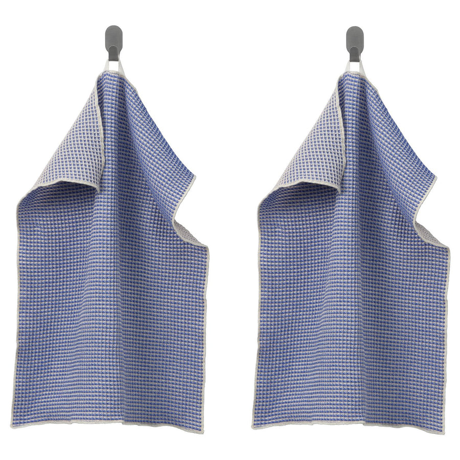 VÄLVÅRDAD tea towel, blue/white, 60x45 cm, 2 pack