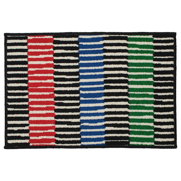 VÄNDPLATS door mat, multicolour/stripe, 40x60 cm