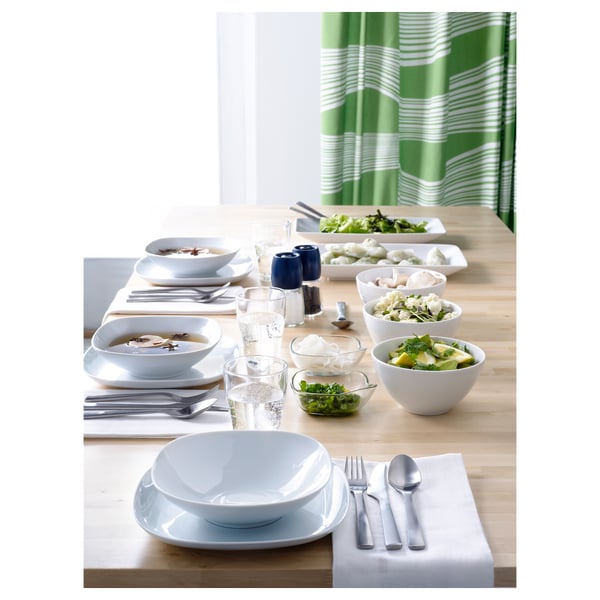 VÄRDERA deep plate, white, 20x20 cm