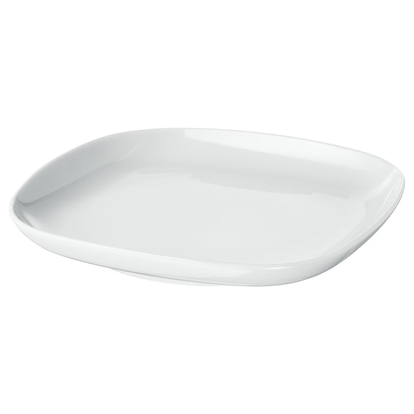 VÄRDERA side plate, white, 18x18 cm