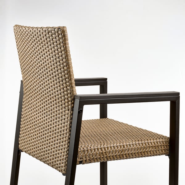 VÄRMANSÖ table+6 chairs, outdoor, dark grey/brown, 224 cm