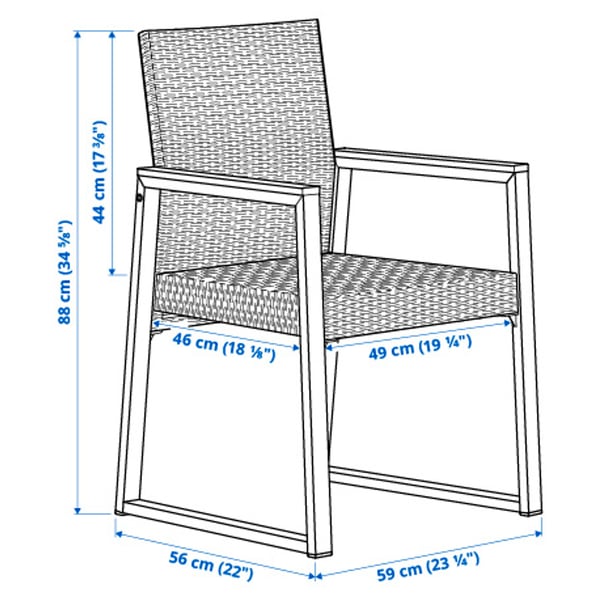 VÄRMANSÖ table+6 chairs, outdoor, dark grey/brown, 224 cm
