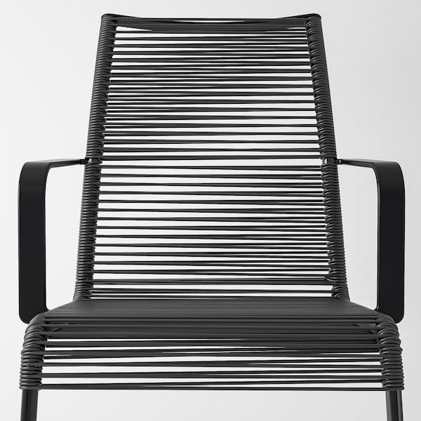 Ikea VÄSMAN - Chair with armrests, outdoor, black