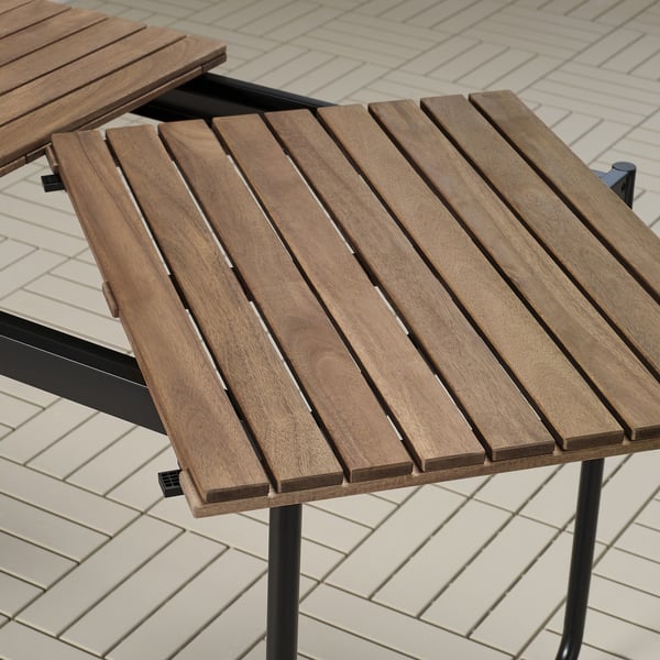 VÄSMAN extendable table, outdoor, light brown stained, 135/190x74 cm