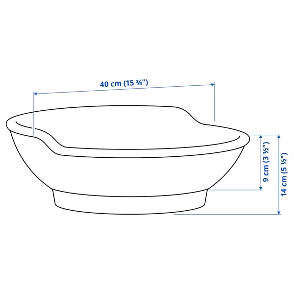 VÄSTERSJÖN countertop wash-basin w water trap, white, 40x14x9 cm