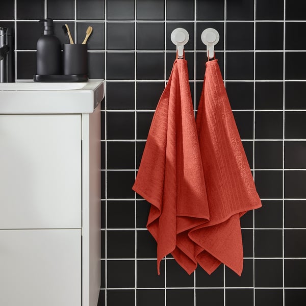 VÅGSJÖN hand towel, orange-red, 50x100 cm