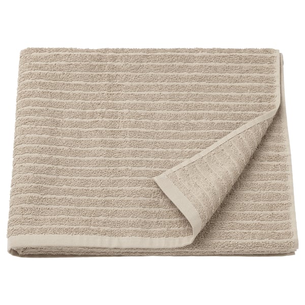 VÅGSJÖN bath towel, light beige, 70x140 cm