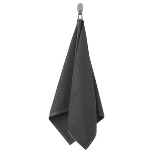 VÅGSJÖN hand towel, dark grey, 50x100 cm