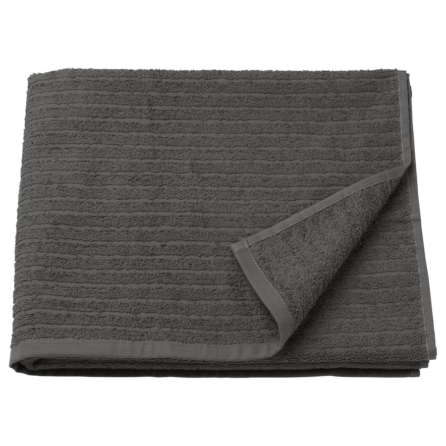 VÅGSJÖN bath towel, dark grey, 70x140 cm