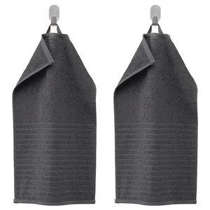 VÅGSJÖN guest towel, dark grey, 50x30 cm, 2 pack