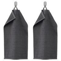 VÅGSJÖN guest towel, dark grey, 30x50 cm, 2 pack