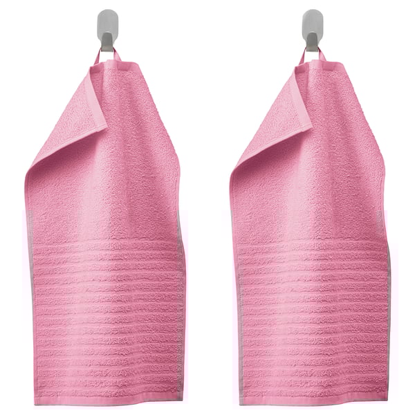 VÅGSJÖN guest towel, pink, 50x30 cm, 2 pack