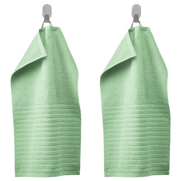 VÅGSJÖN guest towel, light green, 50x30 cm, 2 pack