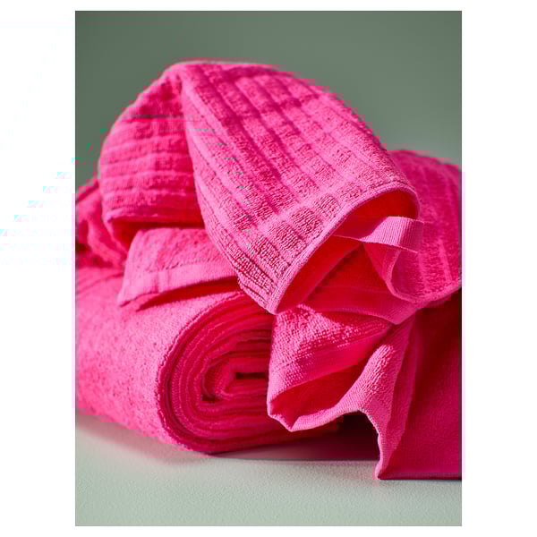 VÅGSJÖN bath towel, bright pink