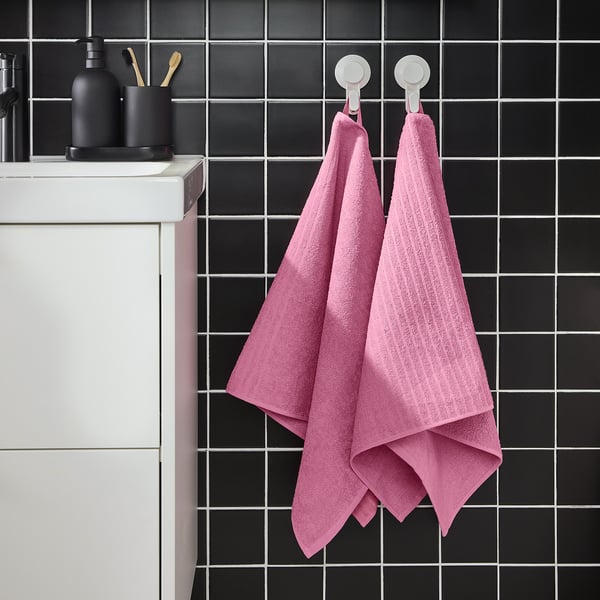 VÅGSJÖN hand towel, pink, 50x100 cm
