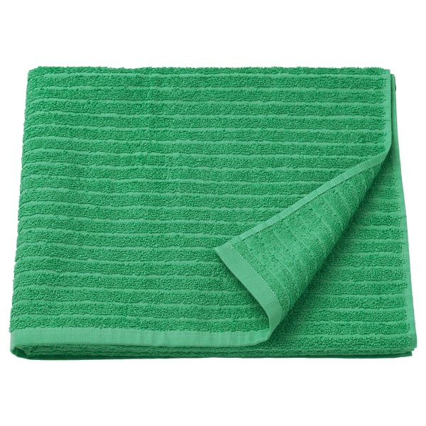 VÅGSJÖN bath towel, light green, 70x140 cm