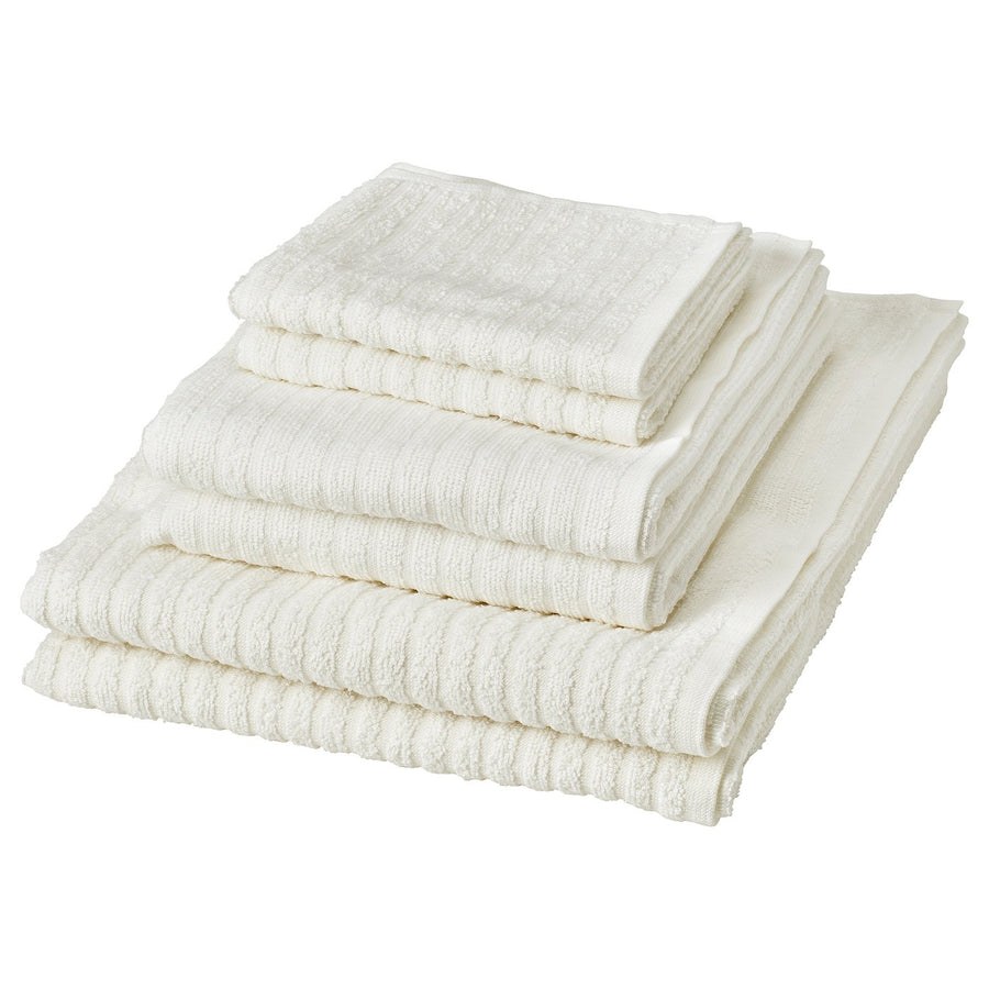 VÅGSJÖN towel, set of 6, white