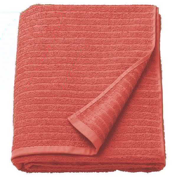 VÅGSJÖN bath sheet, orange-red, 100x150 cm