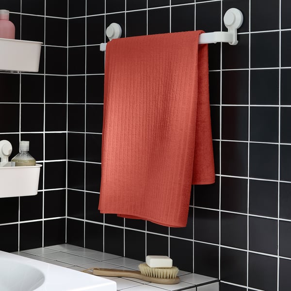 VÅGSJÖN bath sheet, orange-red, 100x150 cm