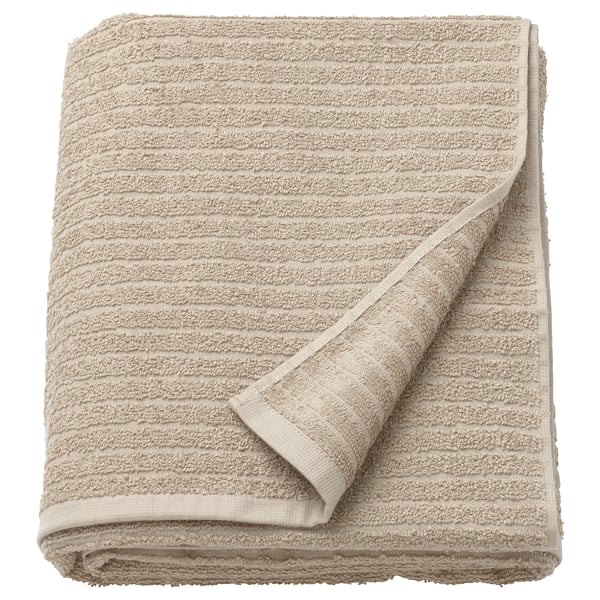 VÅGSJÖN bath sheet, light beige, 100x150 cm
