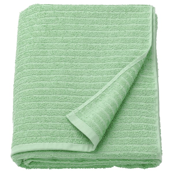 VÅGSJÖN bath sheet, light green, 100x150 cm