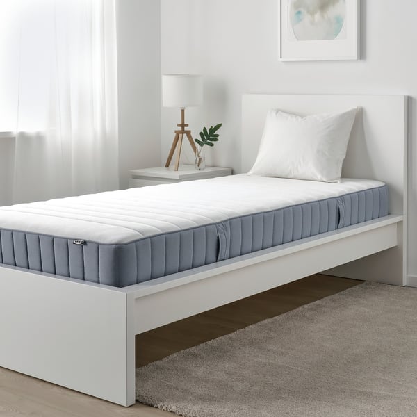 VALEVÅG pocket sprung mattress, extra firm/light blue, 160x190 cm