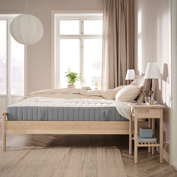 VALEVÅG pocket sprung mattress, firm/light blue, 160x200 cm