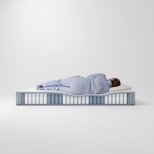 VALEVÅG pocket sprung mattress, firm/light blue, 80x200 cm