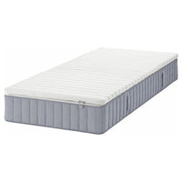 VALEVÅG mattress and mattress pad, firm light blue/Nisseholm white, 90x200 cm