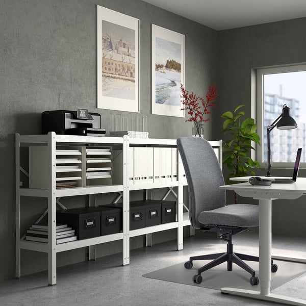 VALLFJÄLLET office chair, Gunnared grey, 50x100x72 cm