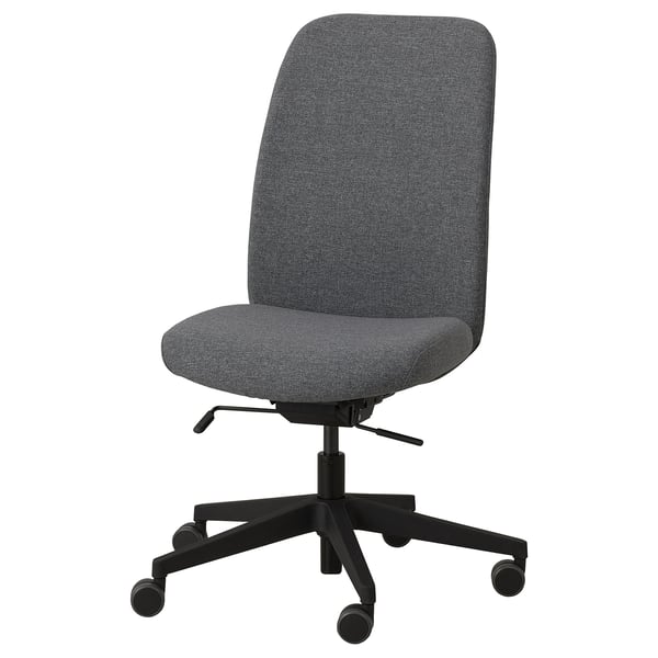 VALLFJÄLLET office chair, Gunnared grey, 50x100x72 cm