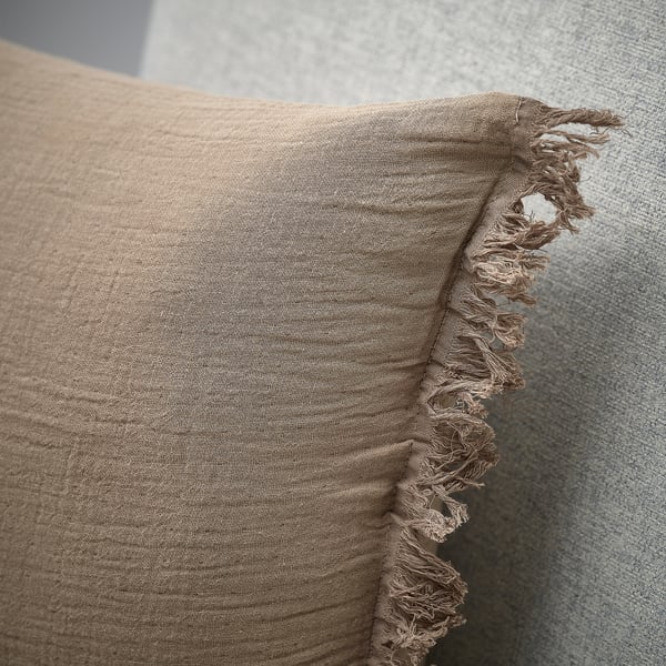 VALLKRASSING cushion cover, light grey-brown, 50x50 cm