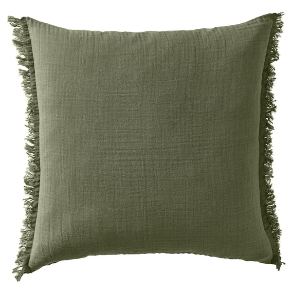 VALLKRASSING cushion cover, grey-green, 50x50 cm